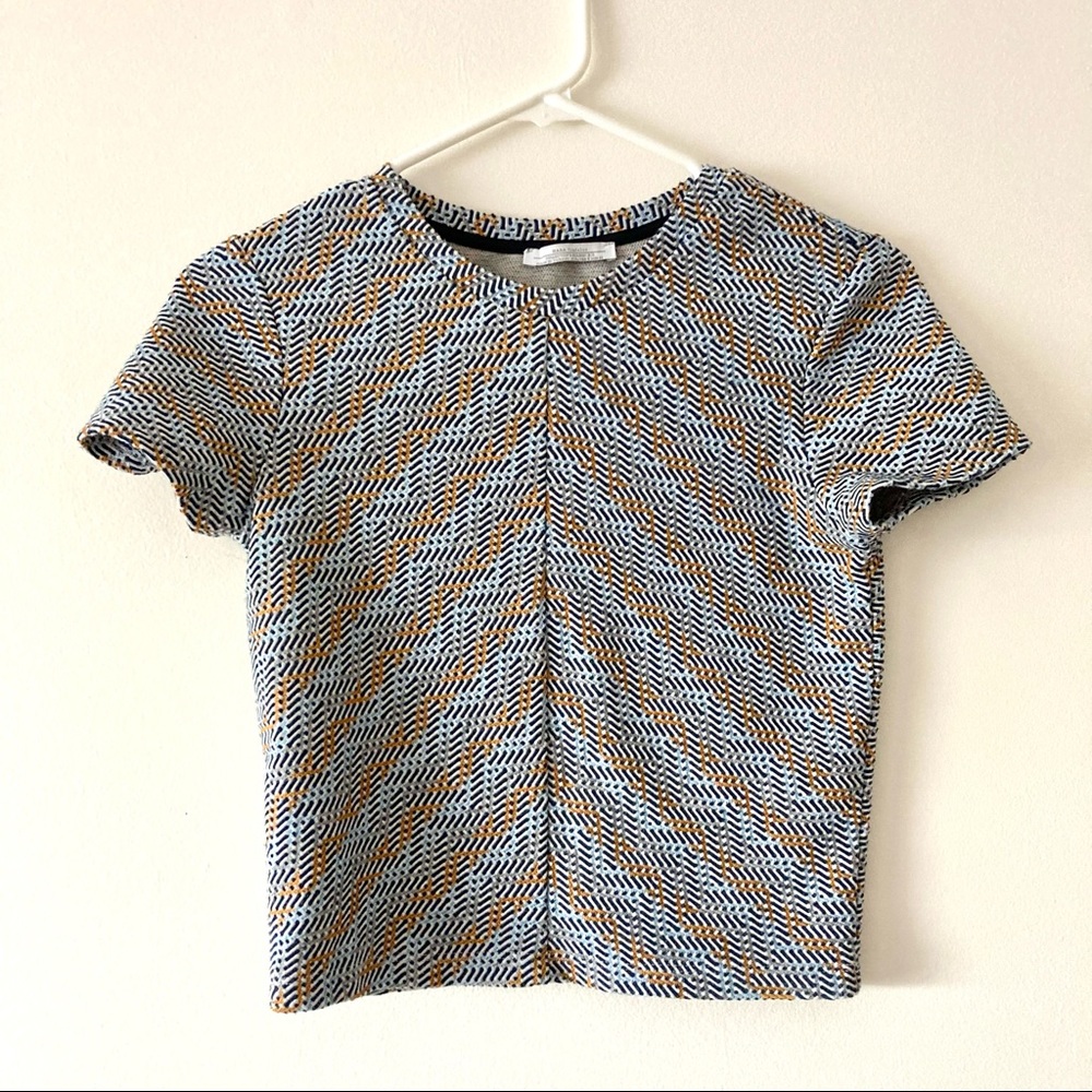 Zara Patterned Crop Tee Size S
